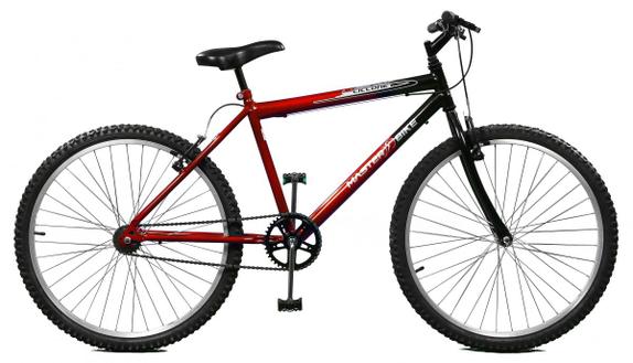 Bicicleta Master Bike Ciclone Plus Aro 26 Rígida 1 Marcha - Preto/vermelho