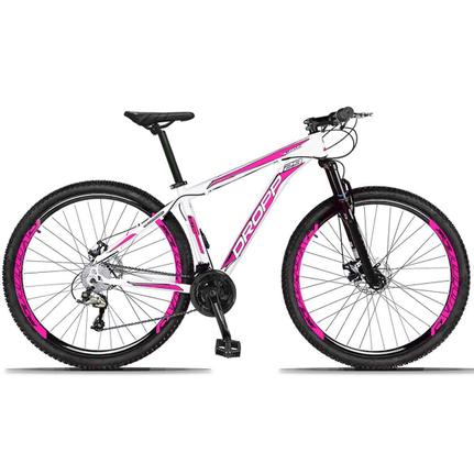 Bicicleta Dropp Aluminum Disc H T17 Aro 29 Susp. Dianteira 27 Marchas - Branco/rosa