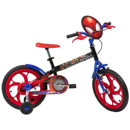 Bicicleta Caloi Spider Man Aro 16 Rígida 1 Marcha - Preto