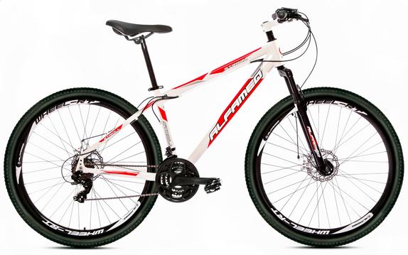 Bicicleta Alfameq Stroll Disc T17 Aro 29 Susp. Dianteira 24 Marchas - Branco/vermelho