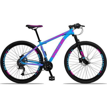 Bicicleta Spaceline Orion Disc T17 Aro 29 Susp. Dianteira 27 Marchas - Azul/rosa