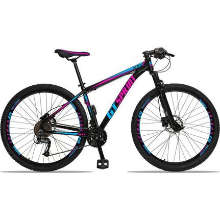 Bicicleta Gt Sprint Mx1 Disc T19 Aro 29 Susp. Dianteira 27 Marchas - Azul/preto/rosa