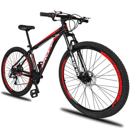 Bicicleta Dropp Aluminum Disc M T17 Aro 29 Susp. Dianteira 21 Marchas - Preto/vermelho