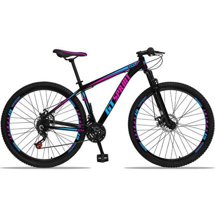 Bicicleta Gt Sprint Race T17 Aro 29 Susp. Dianteira 21 Marchas - Azul/preto/rosa