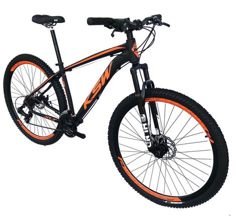 Bicicleta Ksw Xlt Disc M T19 Aro 29 Susp. Dianteira 24 Marchas - Laranja/preto