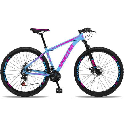 Bicicleta Spaceline Orion Disc T19 Aro 29 Susp. Dianteira 21 Marchas - Azul/rosa