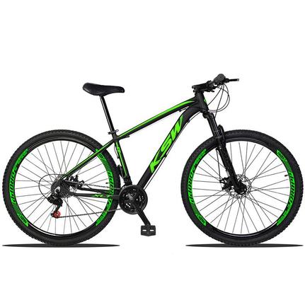 Bicicleta Ksw Xlt Disc M Aro 29 Susp. Dianteira 21 Marchas - Preto/verde