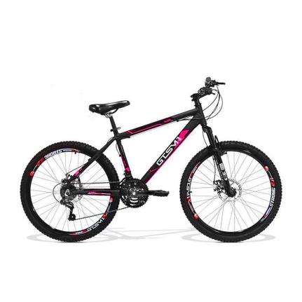 Bicicleta Gts M1 Walk New Disc T19 Aro 26 Susp. Dianteira 21 Marchas - Preto/vermelho