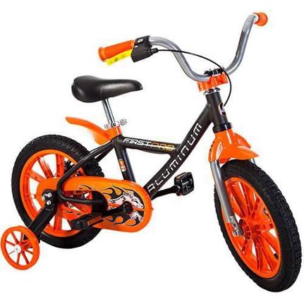 Bicicleta Nathor First Pro Boy Aro 14 Rígida 1 Marcha - Laranja/preto