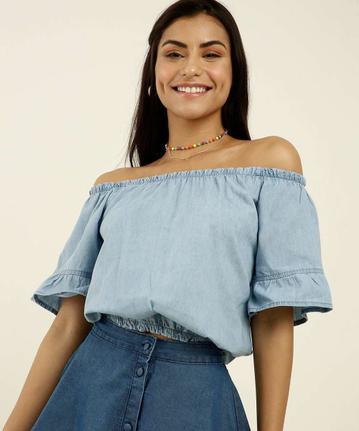 blusa ciganinha azul bebe