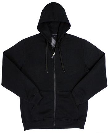 fruit of the loom black zip up moletom com capuz