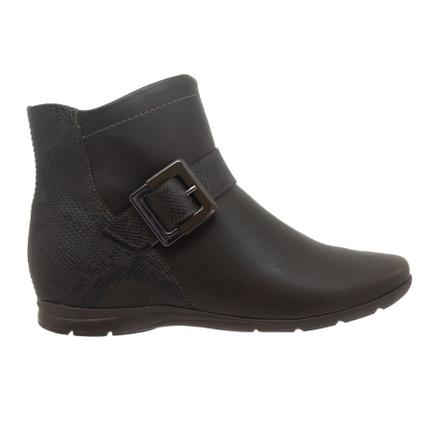 bota cano longo comfortflex salto embutido fivelas feminina