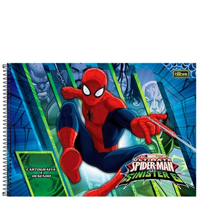 caderno cartografia e desenho homem aranha tilibra cadernos