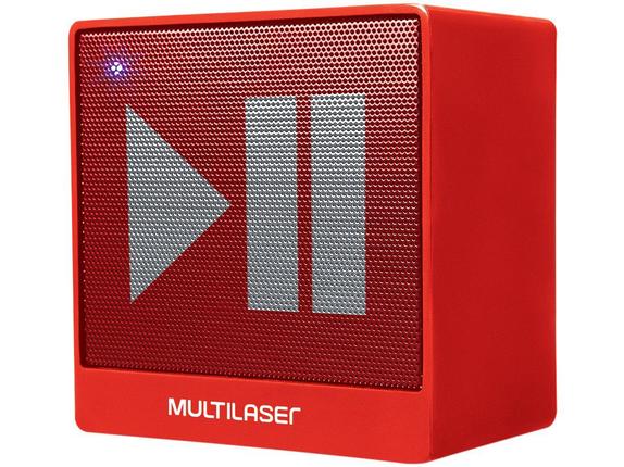 Caixa de Som Multilaser Mini Aux - Vermelho Sp279