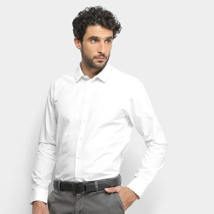 camisa social forum manga longa