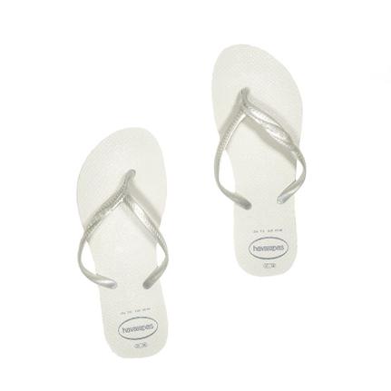 havaianas branca com correia de glitter
