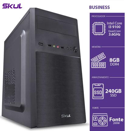 Desktop Skul Business B300 B91002408 I3-9100 3.60ghz 8gb 240gb Intel Hd Graphics Sem Monitor