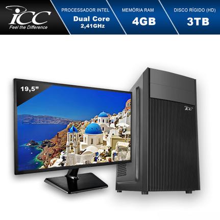 Desktop Icc Iv1844sm19 Celeron J1800 2.41ghz 4gb 3tb Intel Hd Graphics Linux 19,5" Com Monitor