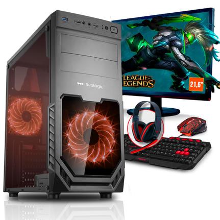 Desktop Neologic Gamer Nli80316 Amd A10-9700 3.50ghz 16gb 1tb Amd Radeon R7 Windows 10 Pro 21,5" Com Monitor