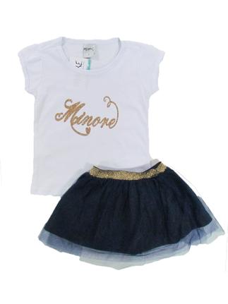 saia de tule infantil dourada