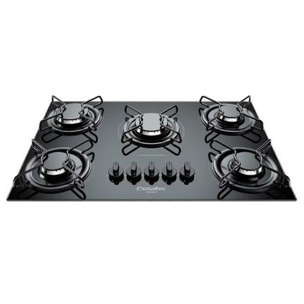 Cooktop 5 Bocas Esmaltec Preto - Gourmet Super Chama - Gás Bivolt - 0104001221 Cooktop 5 Bocas Esmaltec Preto - Gourmet Super Chama - Gás Bivolt - 0104001221