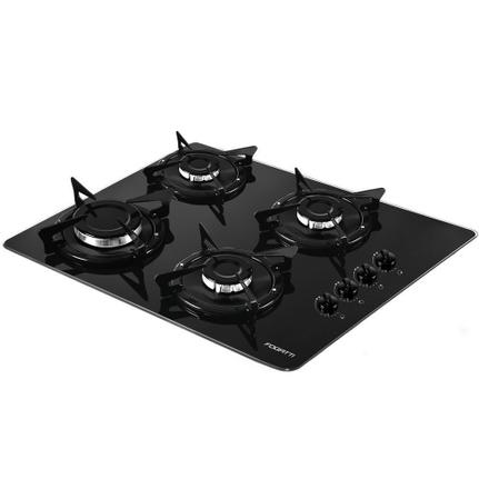 Cooktop 4 Bocas Fogatti Preto - Gás Bivolt - V400 Cooktop 4 Bocas Fogatti Preto - Gás Bivolt - V400