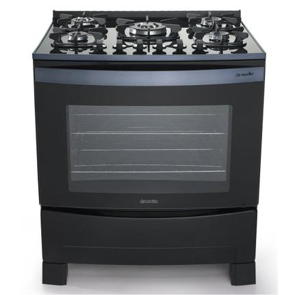Fogão 5 Bocas Mueller Decorato Vetro Preto Mesa em Vidro - Bivolt - 601132004