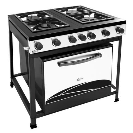 Fogão 4 Bocas Clarice Imperador C/ Forno Branco/preto - 2203