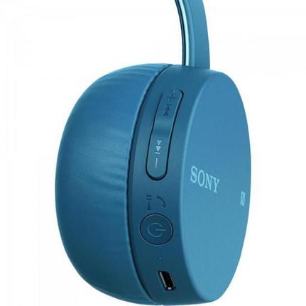 Fone de Ouvido Headphone Com Microfone Sem Fio Nfc e Bluetooth Azul Sony Wh-ch400