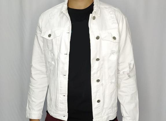 jaqueta masculina jeans branca