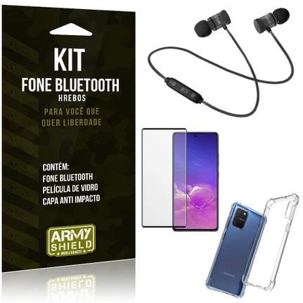 Kit Fone Bluetooth Galaxy S10 Lite + Capa Anti Impacto + Película Vidro 3D  - Armyshield - Kit Capinha e Película para Celular - Magazine Luiza