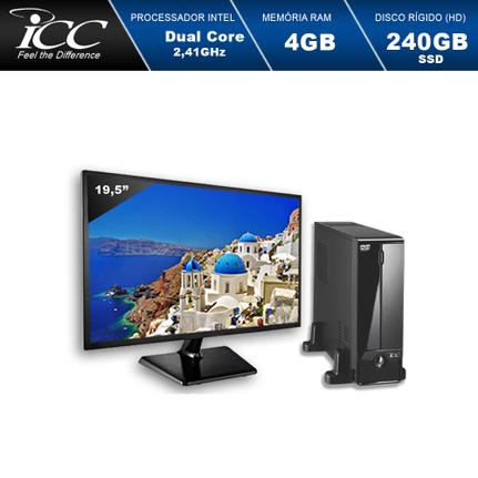 Desktop Icc Sl1847dm19 Celeron J1800 2.41ghz 4gb 240gb Intel Hd Graphics Linux 19,5" Com Monitor