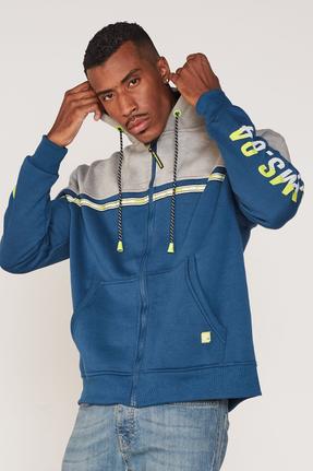 superdry blue zip moletom com capuz