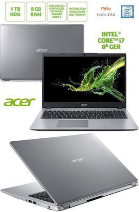 Notebook - Acer A515-52-72zh I7-8565u 1.80ghz 8gb 1tb Padrão Intel Hd Graphics 620 Endless os Aspire 5 15,6" Polegadas