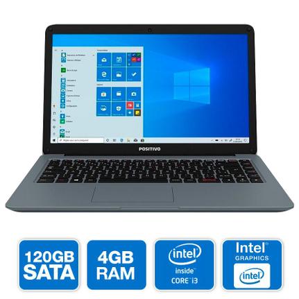 Notebook - Positivo I34128a I3-7020u 2.00ghz 4gb 128gb Híbrido Intel Hd Graphics 520 Windows 10 Home Motion 14" Polegadas