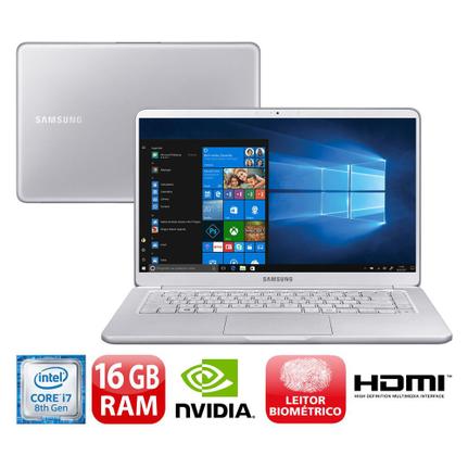 Notebook - Samsung Np900x5t-xw1br I7-8550u 1.80ghz 16gb 256gb Ssd Geforce Mx150 Windows 10 Home Style S51 15" Polegadas