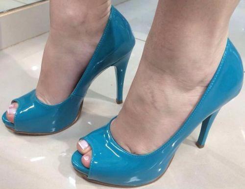 peep toe azul