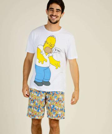 Pijama Masculino Estampa Homer Manga Curta Simpsons - Pijama Masculino -  Magazine Luiza