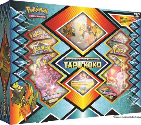 Pokemon Box Tapu Koko Com Miniatura Broche Copag Jogos Magazine Luiza