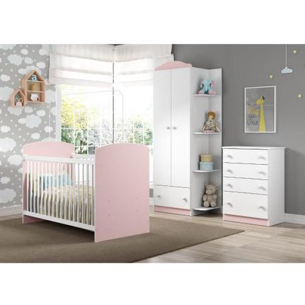 Quarto De Bebe Completo Arco Iris Branco Rosa Multimoveis Quarto De Bebe Completo Magazine Luiza