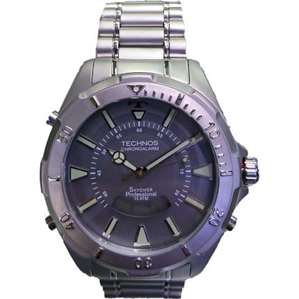 Relogio technos skydiver masculino aço prateado visor preto em Promoção |  Ofertas na Americanas