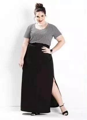 saia plus size longa