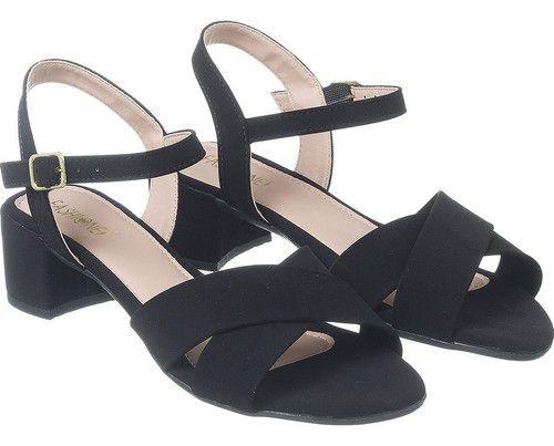 Sandália Feminina Casual Salto Grosso Baixo Saltinho Médio - Fashionei -  Sandália Feminina - Magazine Luiza