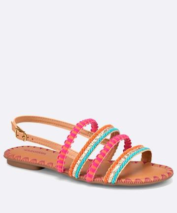 Sandália Feminina Rasteira Tiras Bordado Mississipi - Sandália Feminina -  Magazine Luiza