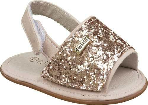 sandalia dourada infantil