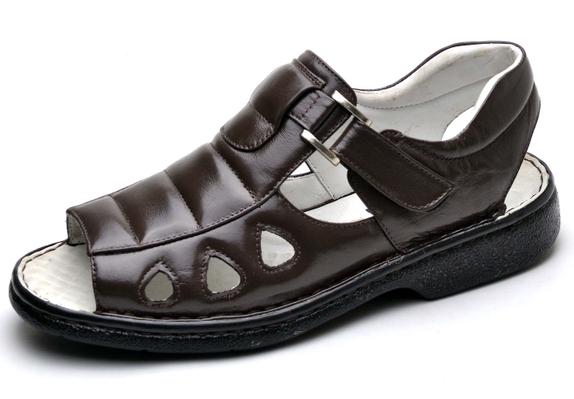 Sandalia Masculina Ortopedica Anatomica De Couro Cafe - Top Franca Shoes -  Sandália Masculina - Magazine Luiza