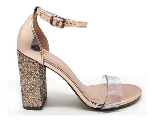 salto alto grosso dourado