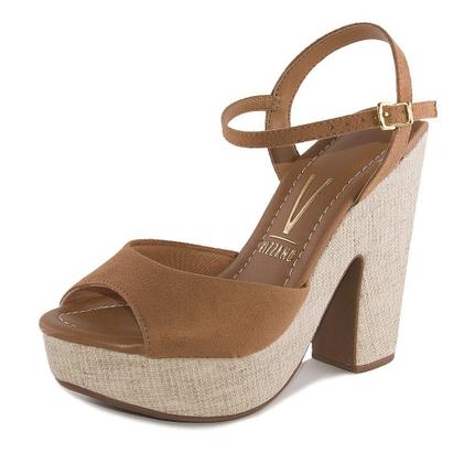 Sandália Vizzano meia pata em camurça caramelo 6281547 - Sandália Feminina  - Magazine Luiza