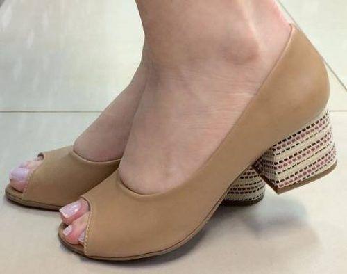 sapato marrom feminino salto grosso