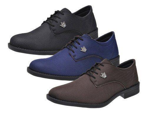 Sapato Masculino Social Casual Oxford Kit 3 Pares Preto/Azul/Marrom -  Master - Sapato Casual Masculino - Magazine Luiza